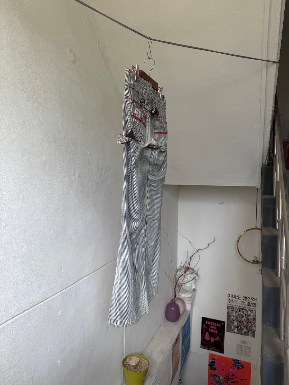 로우 새깅 부츠컷 패턴 신치백 팬츠 상품이미지7