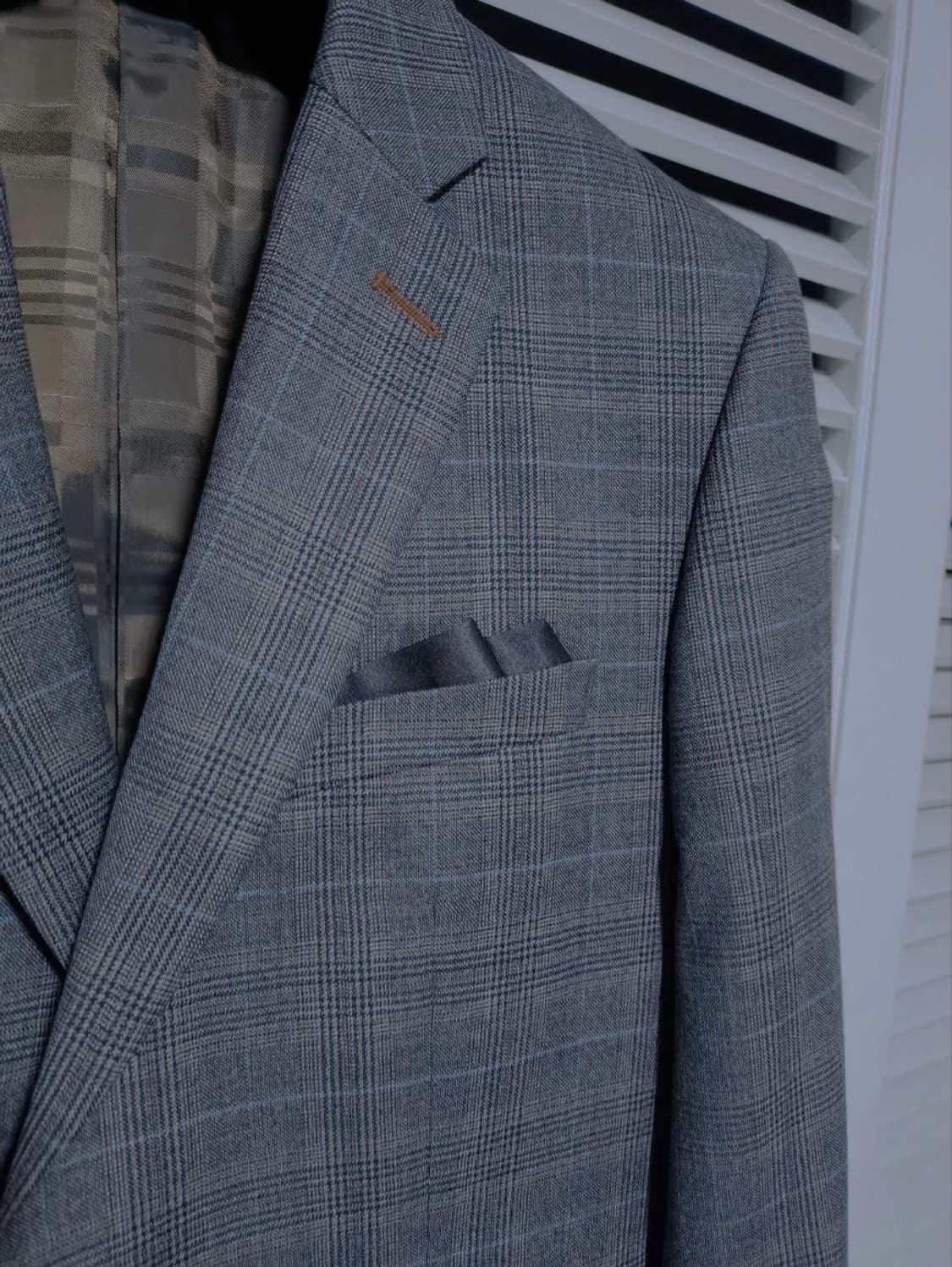 95 바쏘옴므 슬림핏 클래식 체크 정장 수트 세트 상품이미지3