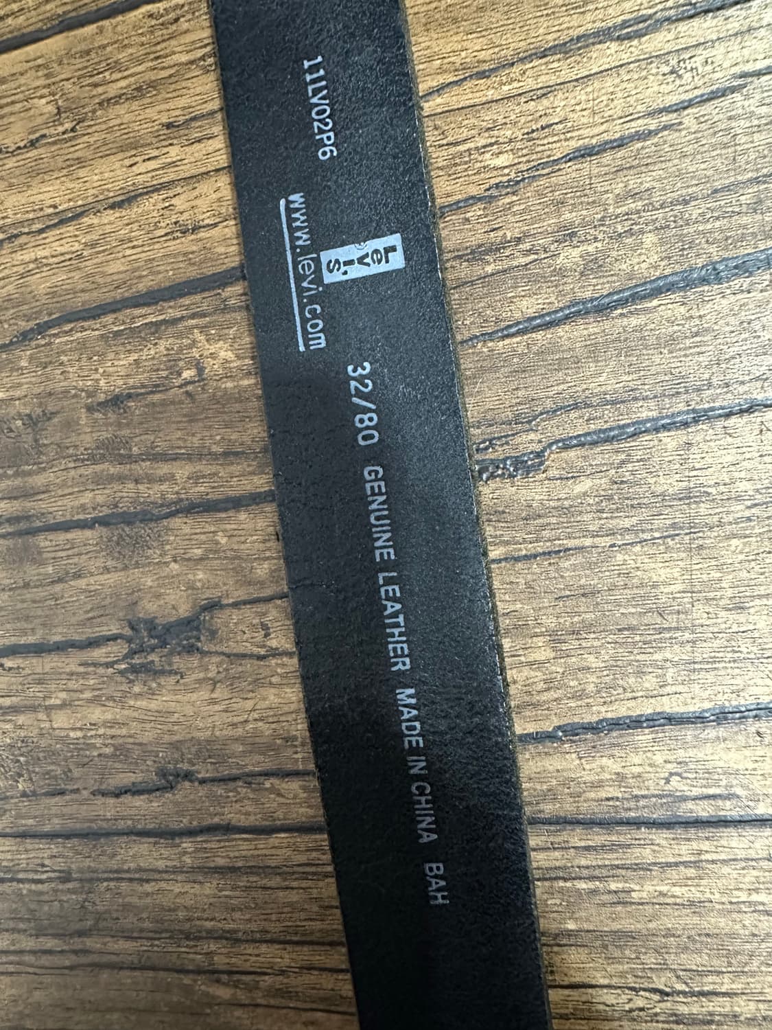 리바이스Levis 투홀스 로고 천연가죽 블랙 벨트 32/80 상품이미지4