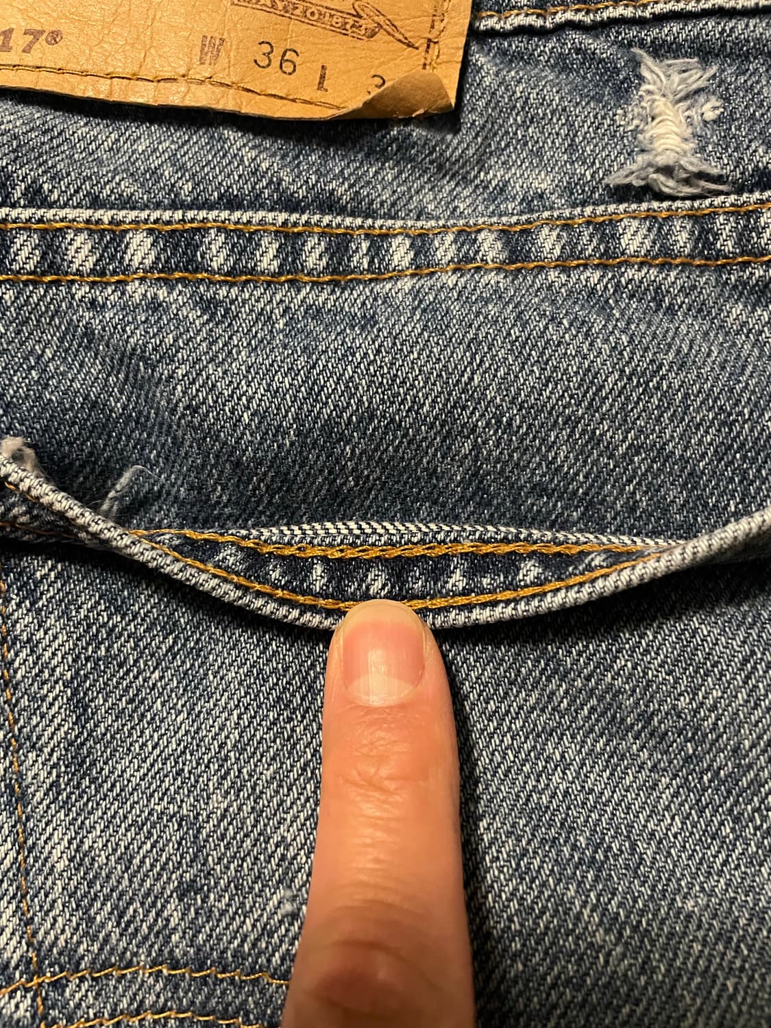 90s 리바이스 517 오렌지탭 데님 [36X32] 상품이미지6