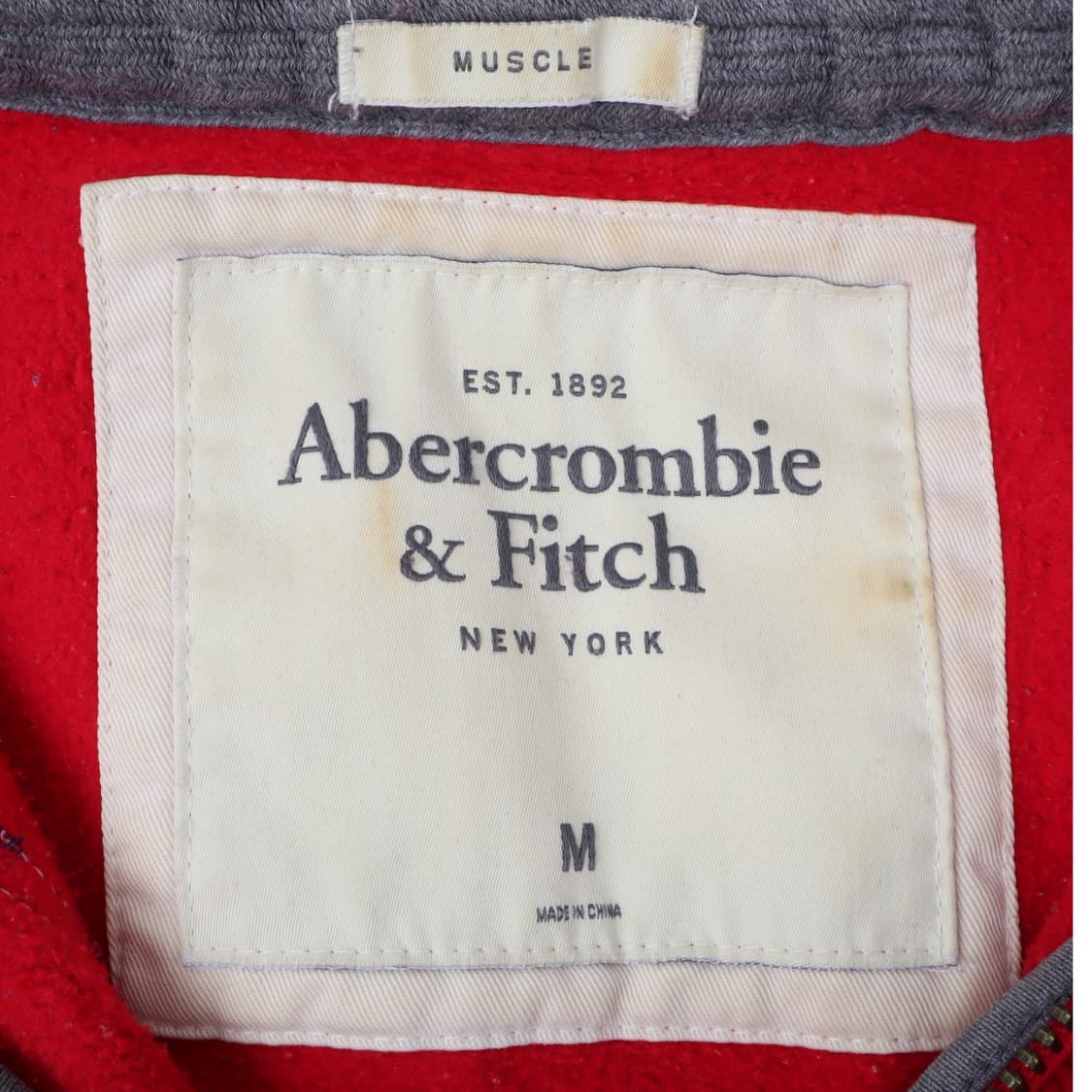 아베크롬비 레드 엠브로이드 헤비 후드집업 상품이미지8