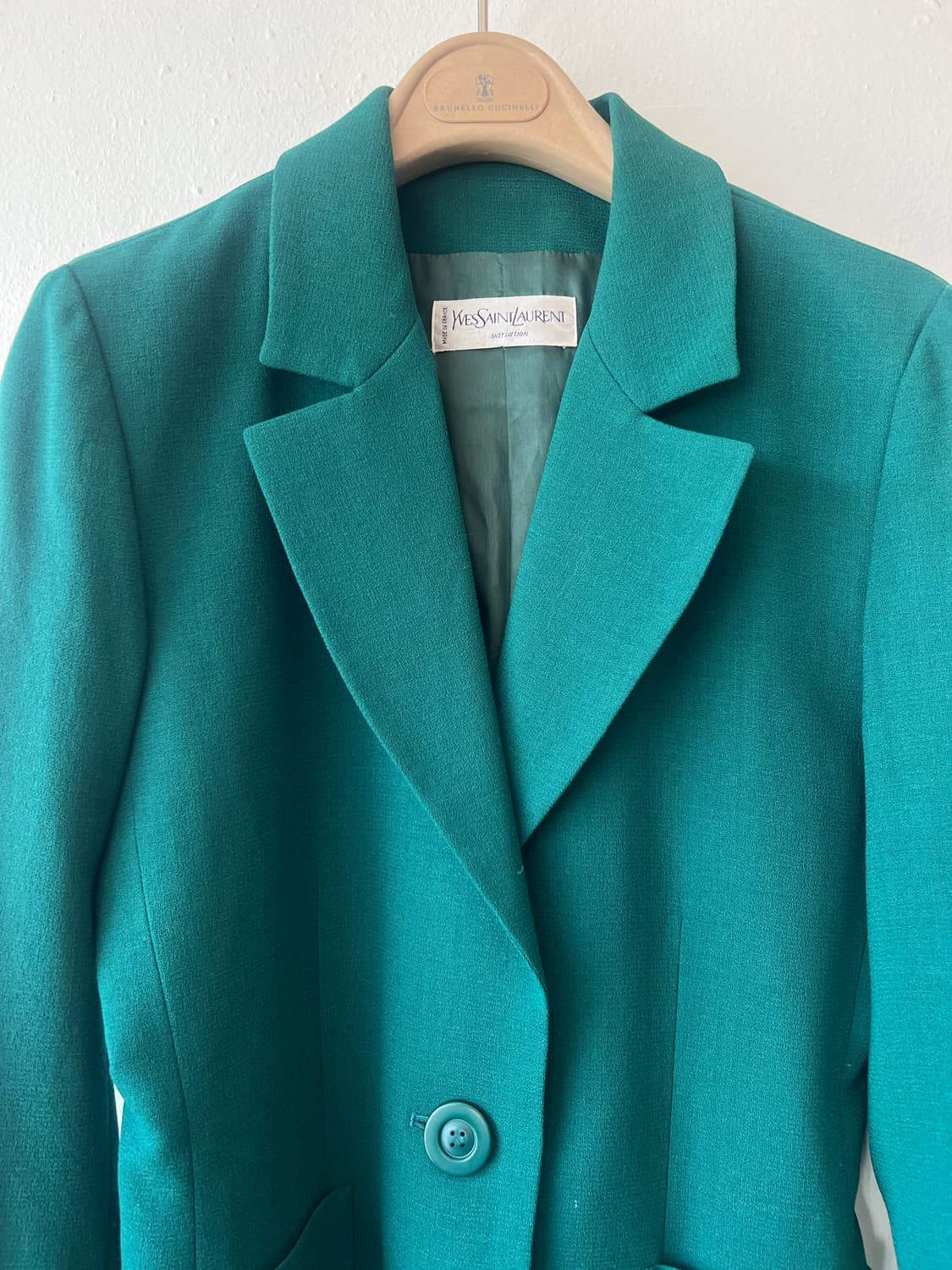 입생로랑 여성 그린 간절기울자켓 싱글자켓 블레이져 상품이미지1