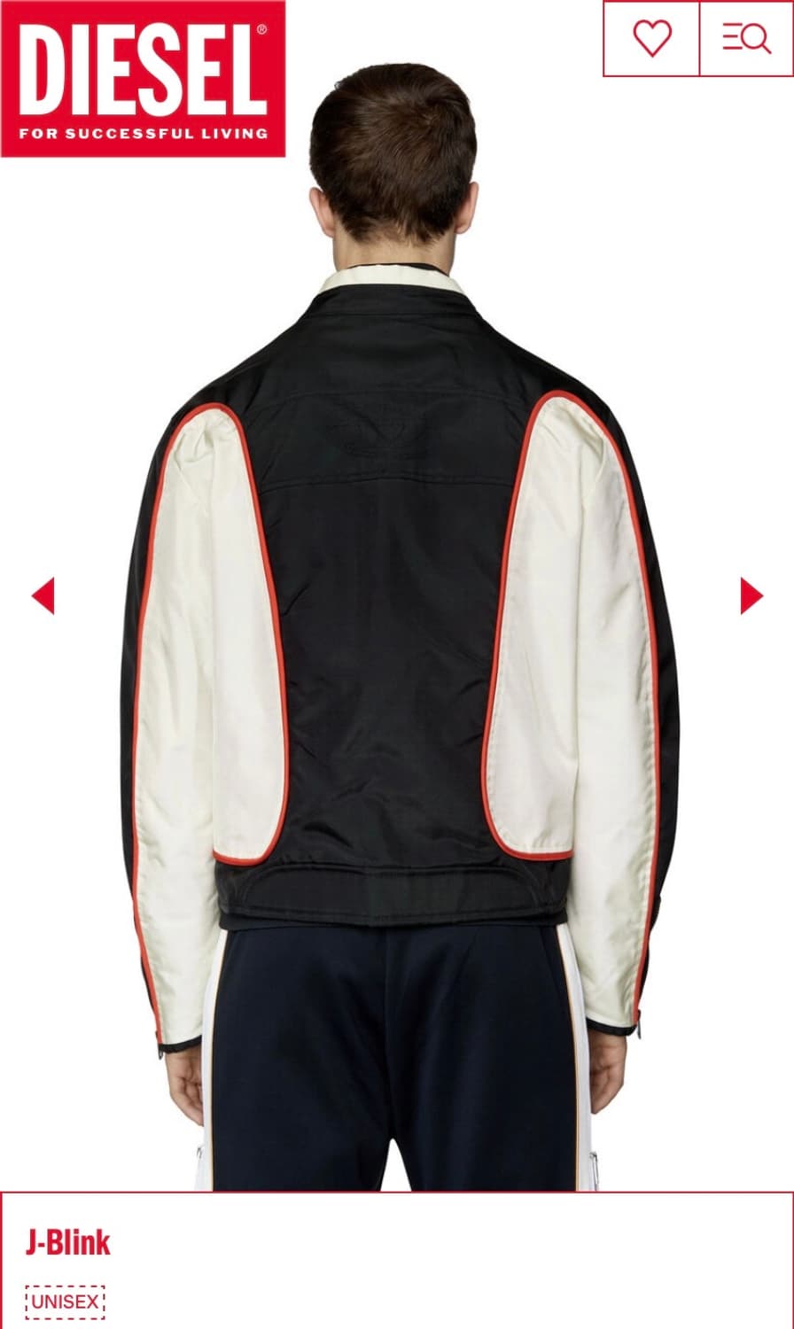 디젤 / 제이 블링크 바이커 자켓 / 검흰빨 / 사이즈 M 상품이미지4