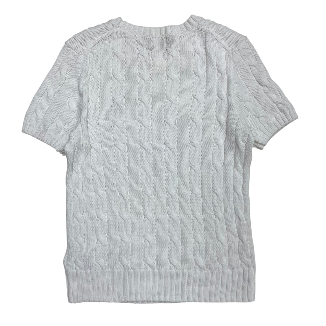 폴로 랄프로렌 네이비포니 화이트 꽈배기 반팔 니트 S 상품이미지3