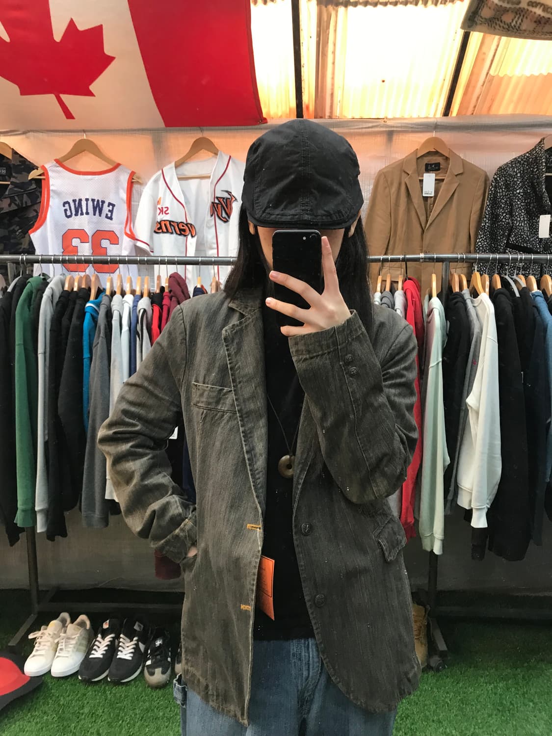 빈티지 워싱 데님 블레이저 상품이미지2