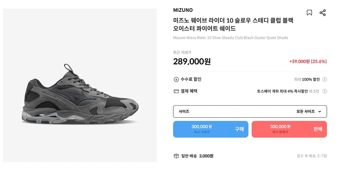 ‼️이사 처분 (새상품) 미즈노 웨이브 라이더 10 슬로우 스테디클럽 블 상품이미지5