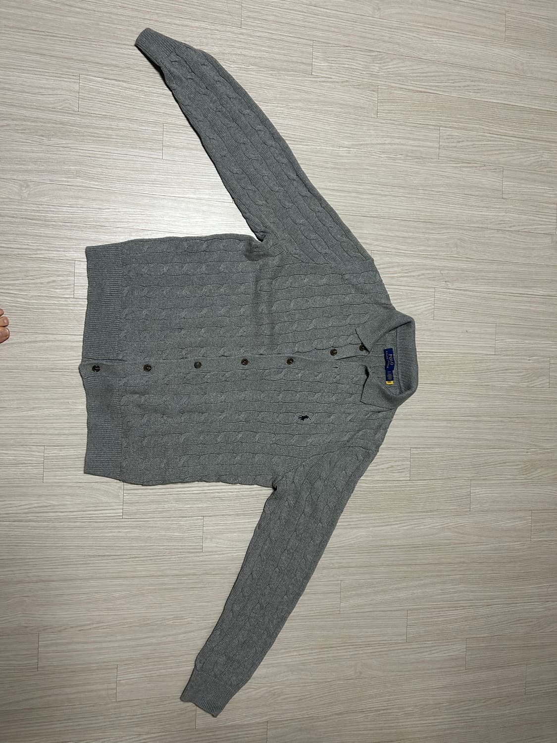 폴로 랄프 로렌 와플 가디건 그레이 L 상품이미지1