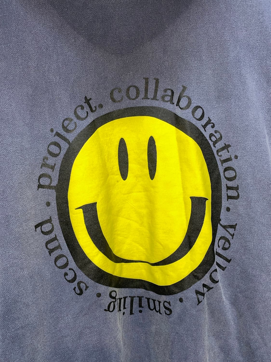 스마일 프린팅 후드티 네이비 상품이미지7