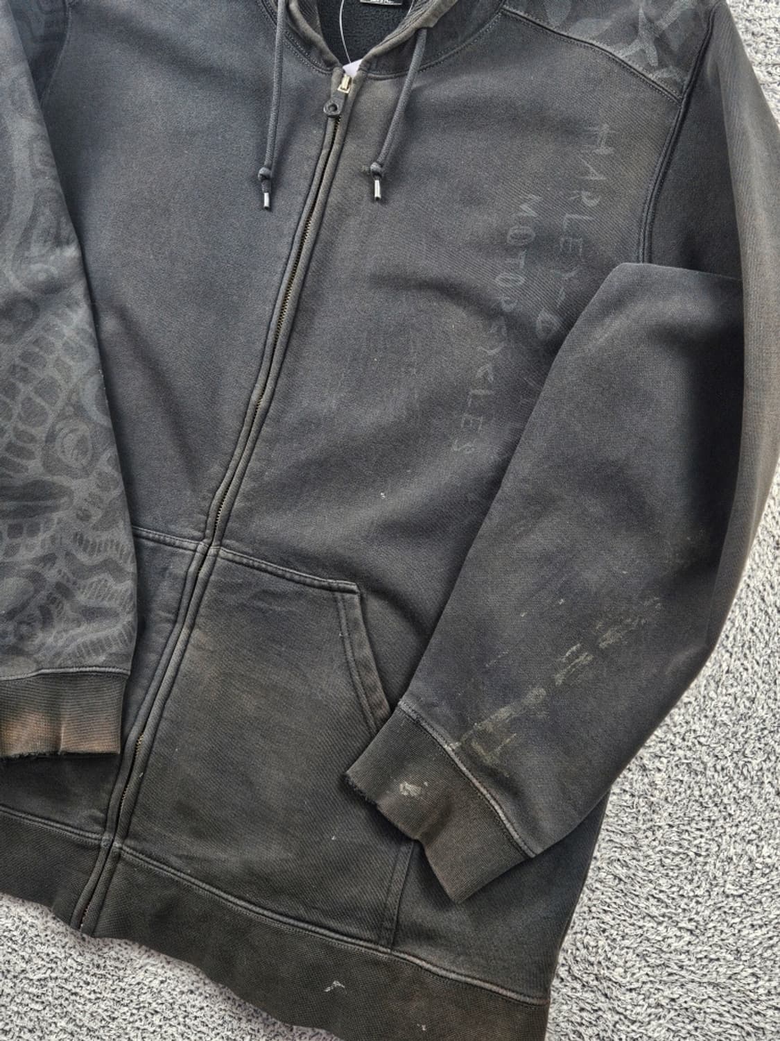 할리데이비슨 바 앤 실드 스컬 스웻 후드 집업 ( XL ) / 11147 상품이미지7