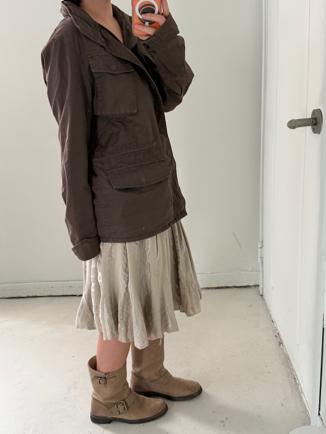 일본빈티지 브라운 코튼 야상자켓 상품이미지4