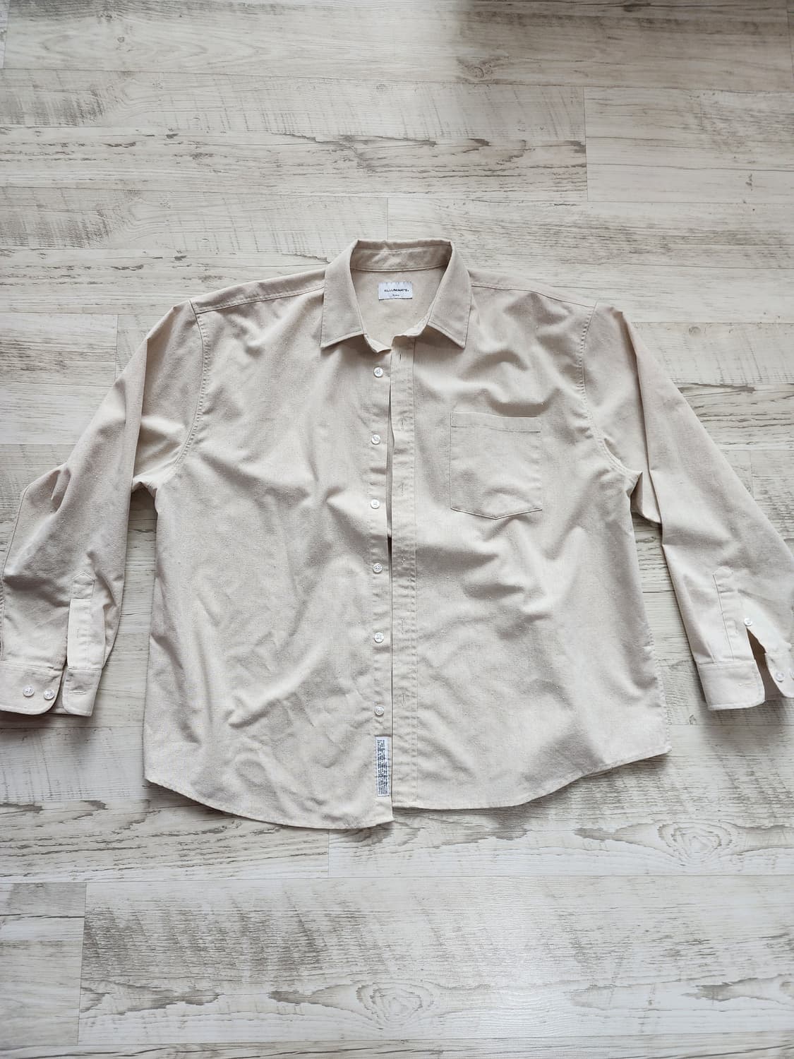 필루미네이트 베이지 오버핏 셔츠 XL(105~110)115가능 남자 남방 상품이미지3