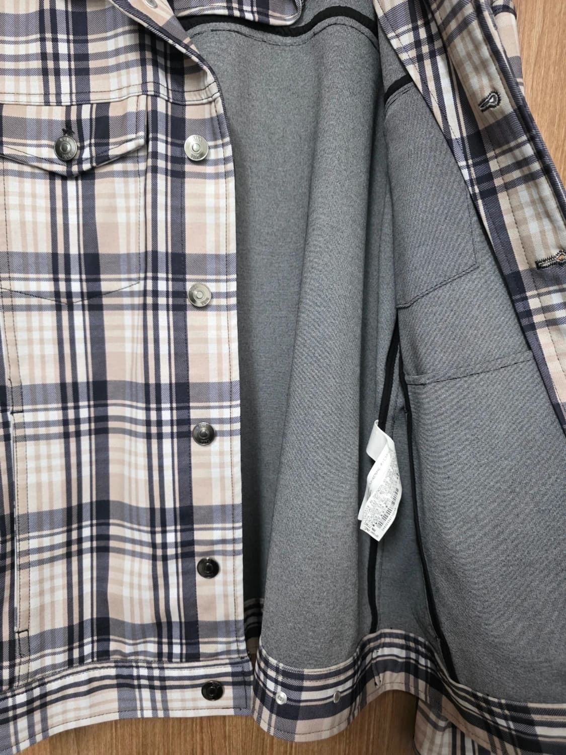 자라 체크 트러커 자켓 L 상품이미지8