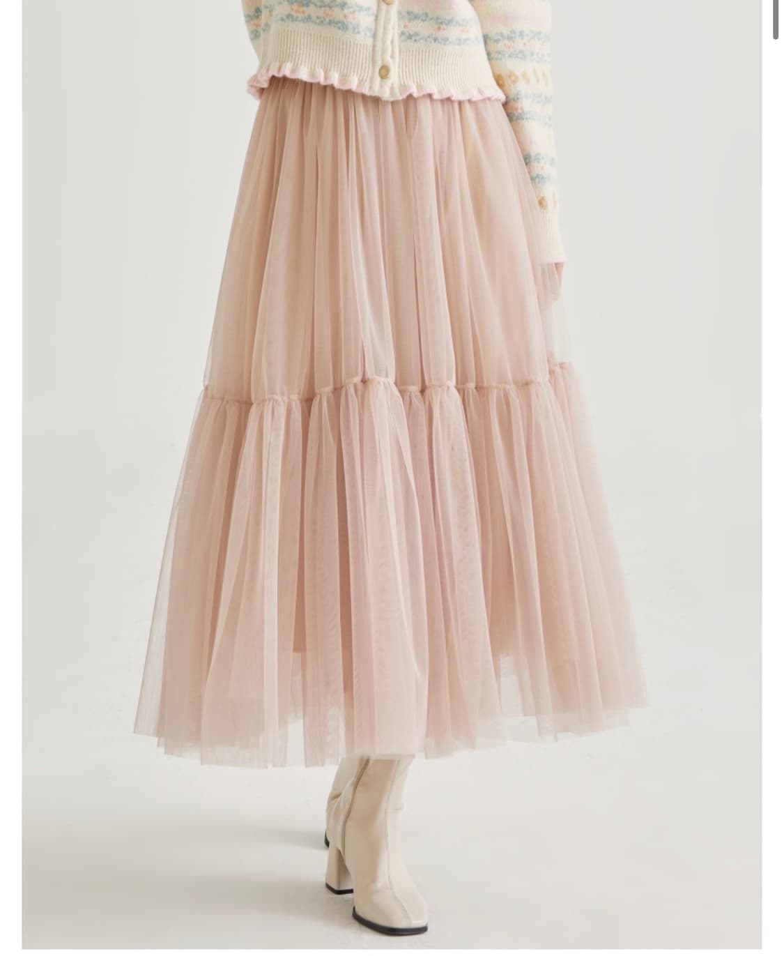 로엠 샤스커트 핑크베이지(free)  상품이미지3