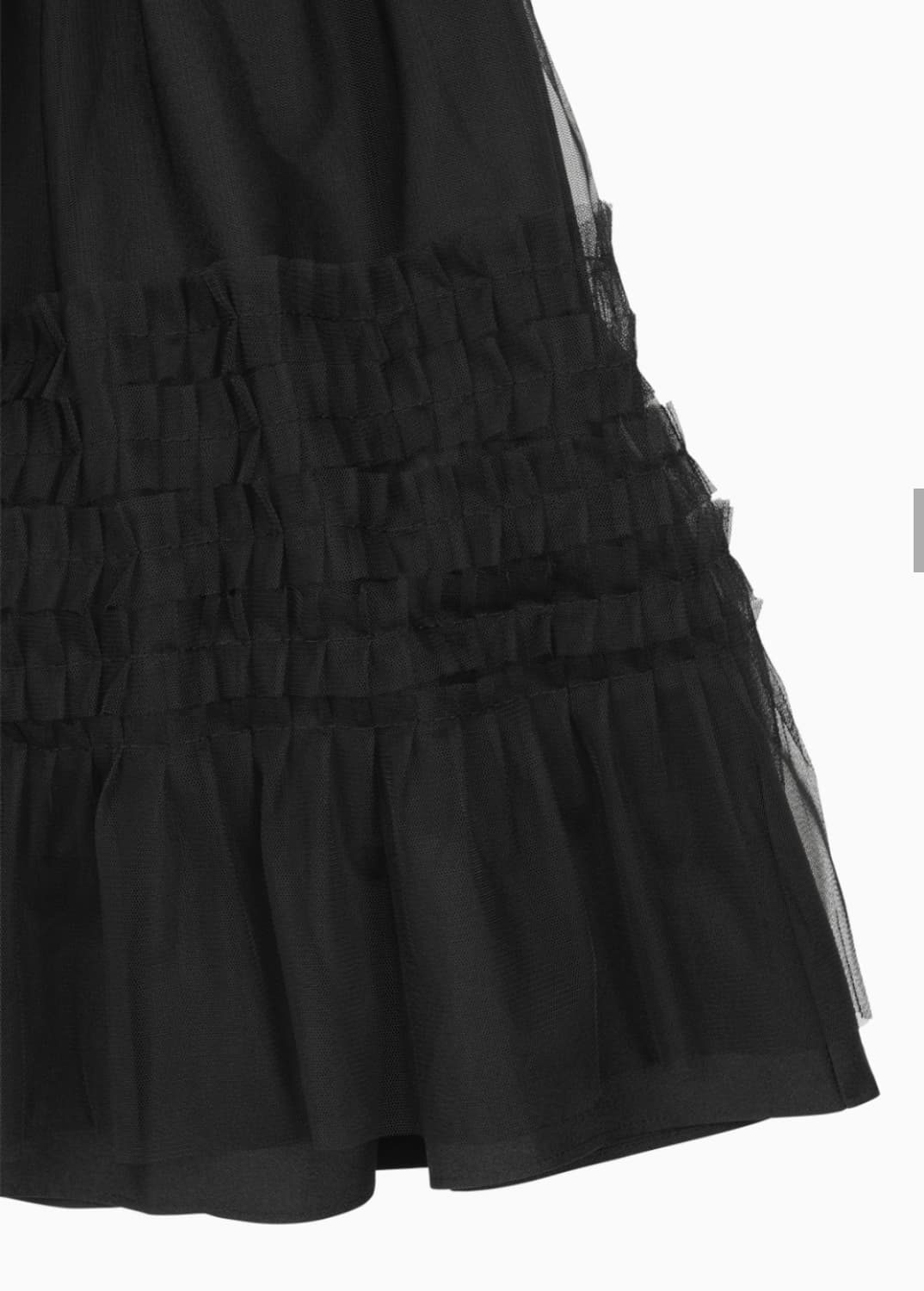 오헤시오 LAYERED SHEER FRILL SKIRT, BLACK 상품이미지5