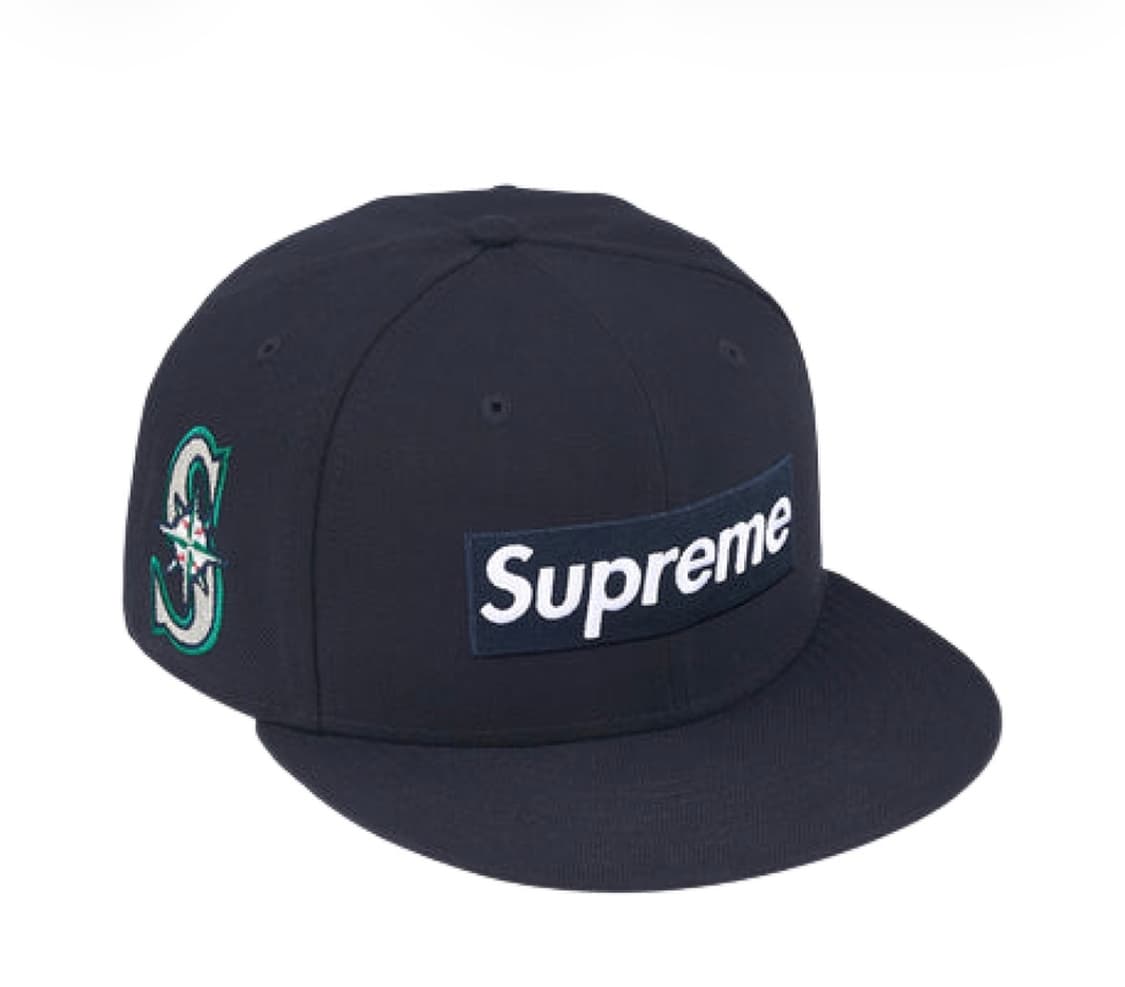 슈프림 x MLB 팀 박스로고 뉴에라 네이비 - 시애틀 마리너스 - 25 상품이미지1