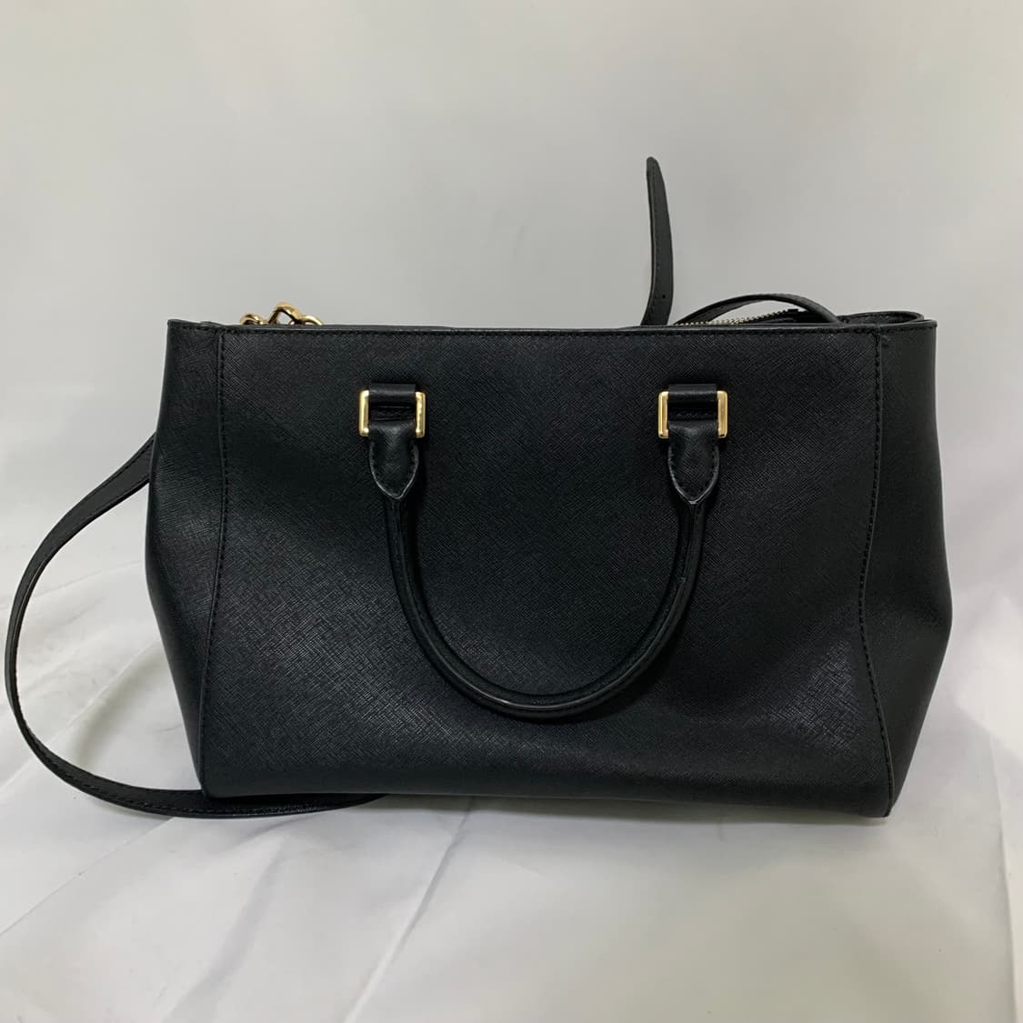 마이클코어스 블랙 레더 금장 숄더 스트랩 토트백 빈티지 가방 상품이미지7