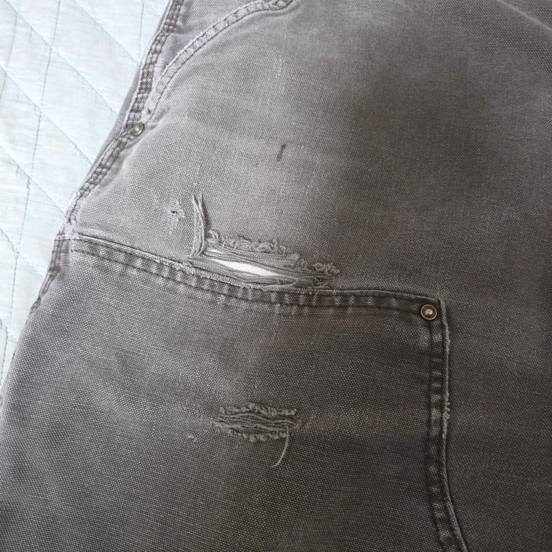 [42X30] 빈티지 칼하트 더블니 B136DKB 워크팬츠 트래쉬 DK1 상품이미지3