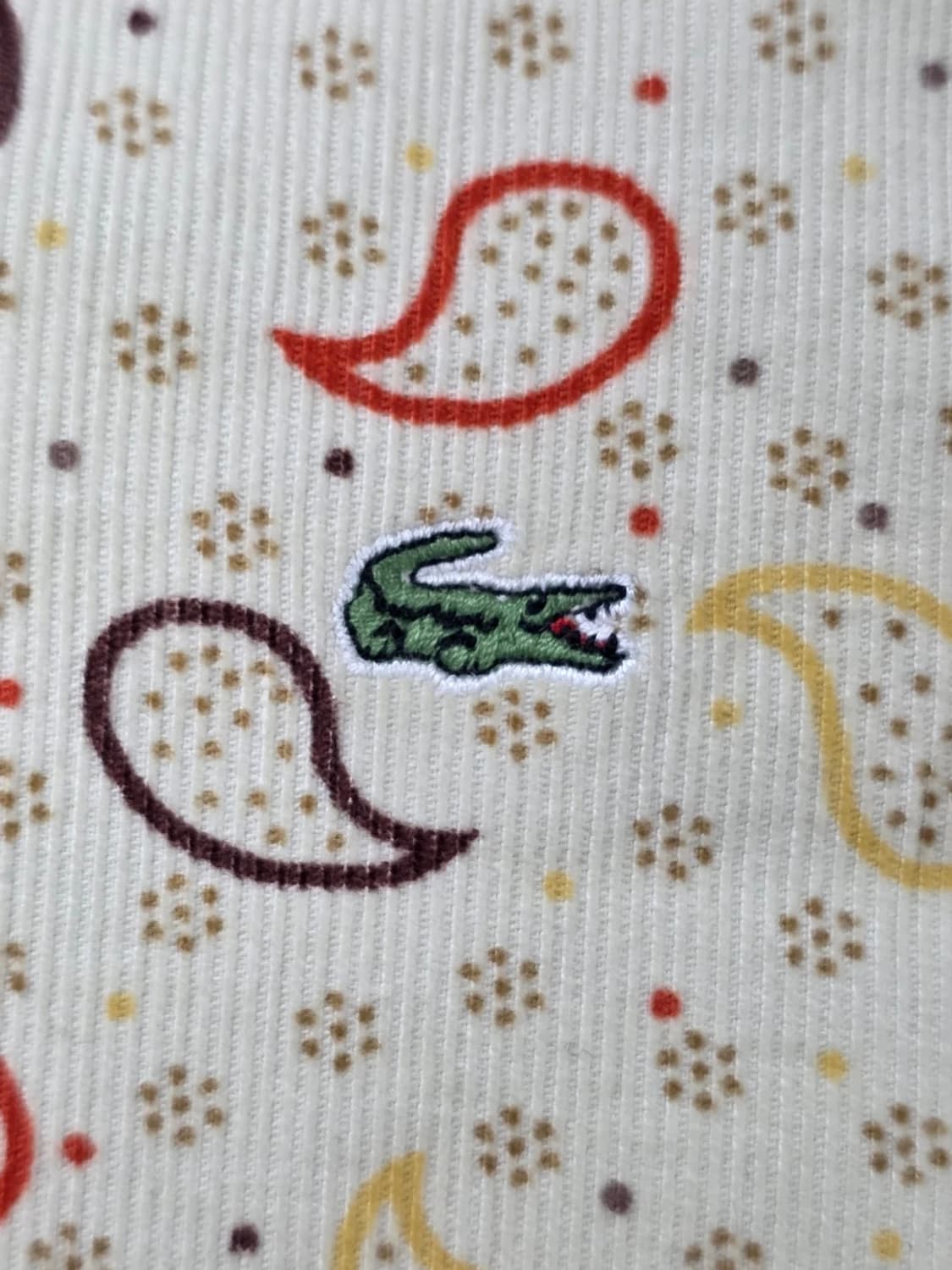 라코스테 페이즐리 패턴 코듀로이 셔츠 L 상품이미지4