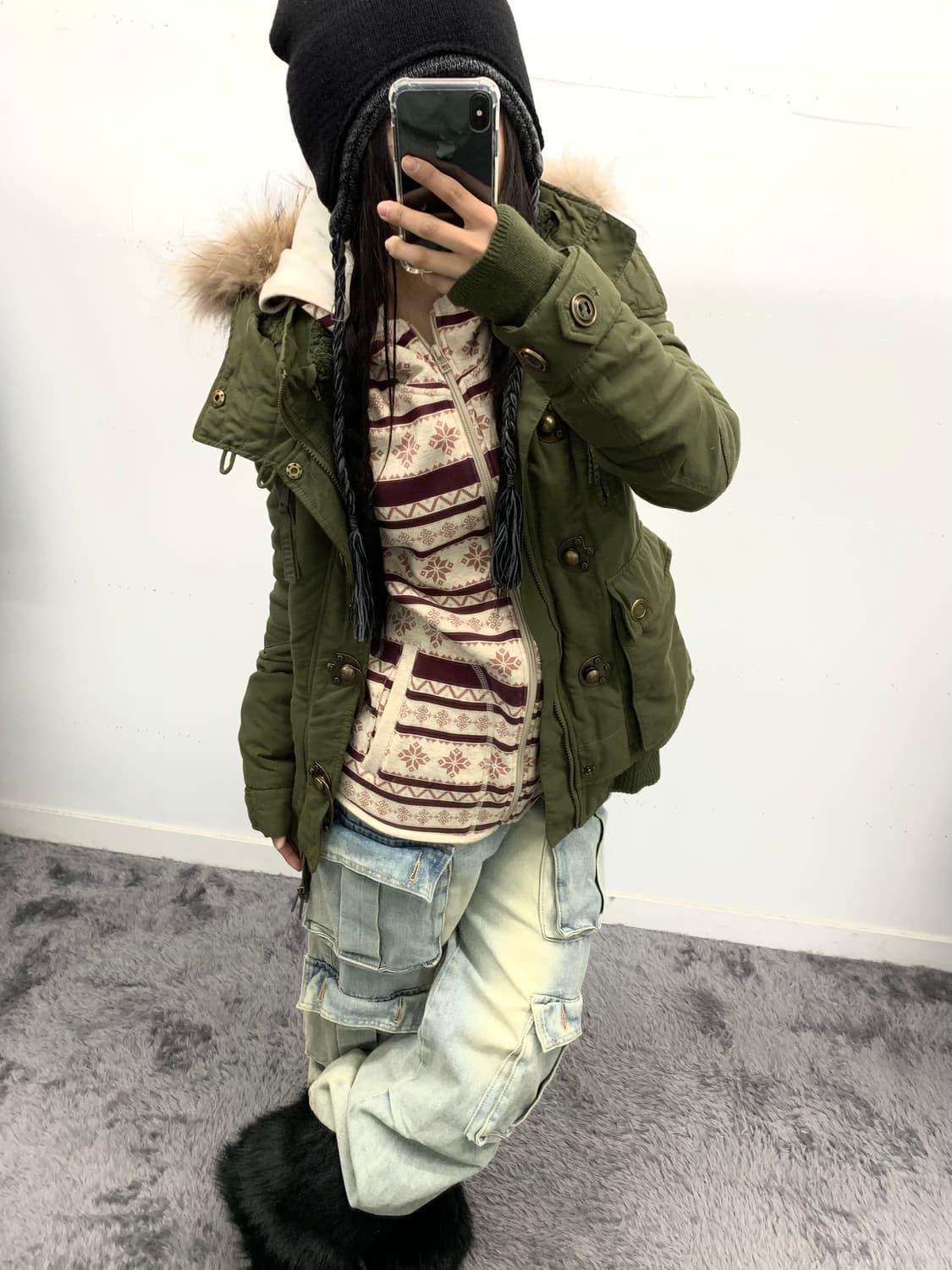 노르딕 기모안감 후드집업 상품이미지1