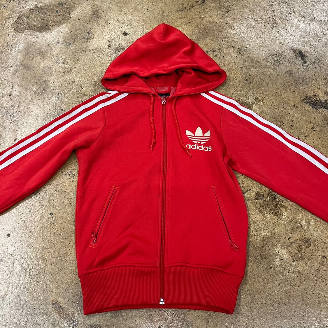 아디다스 레드 후플 플락 후드집업 져지 85 상품이미지3
