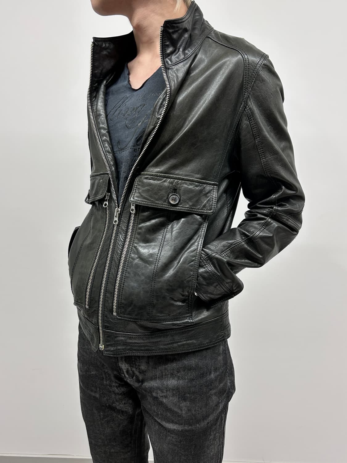 더블 빅 포켓 램스킨 자켓 상품이미지2