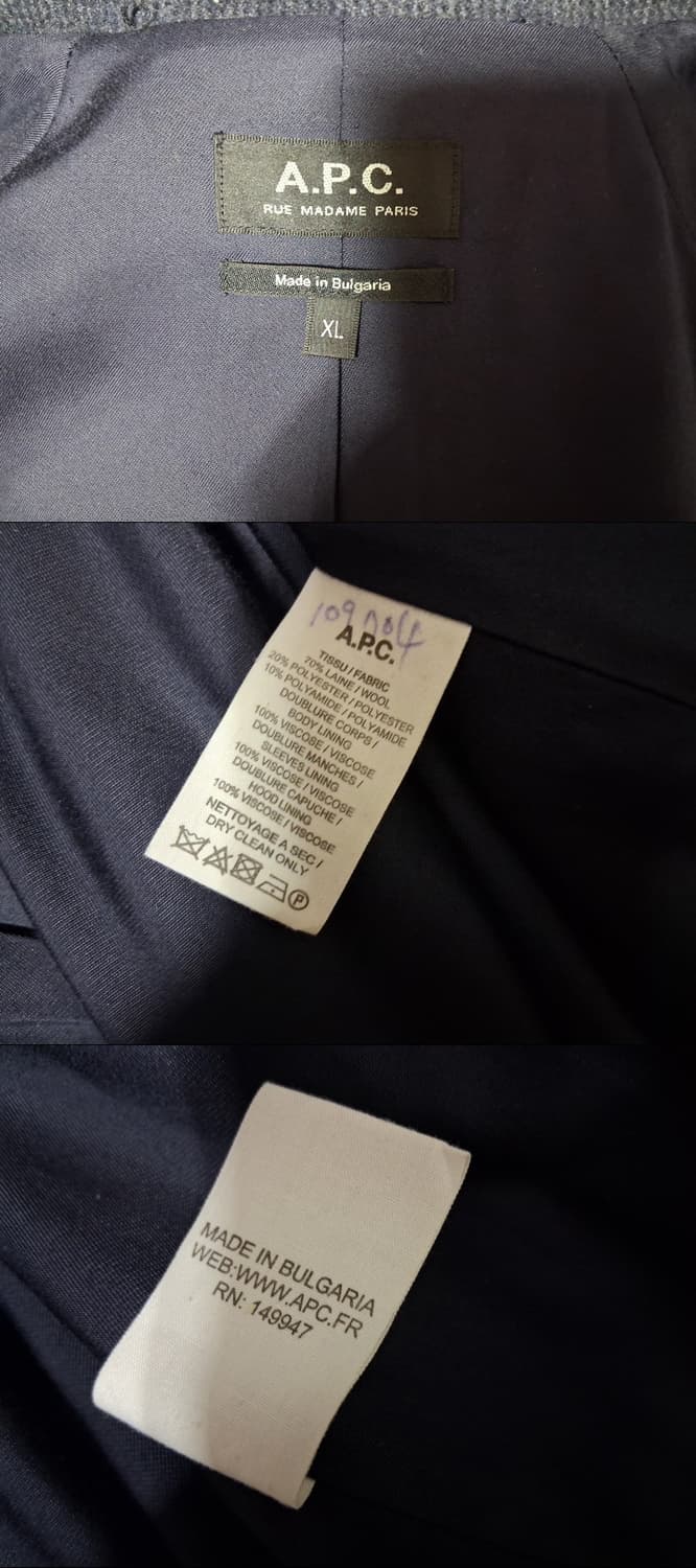 A.P.C 아페쎄 남성 울 코트 105 XL 상품이미지10