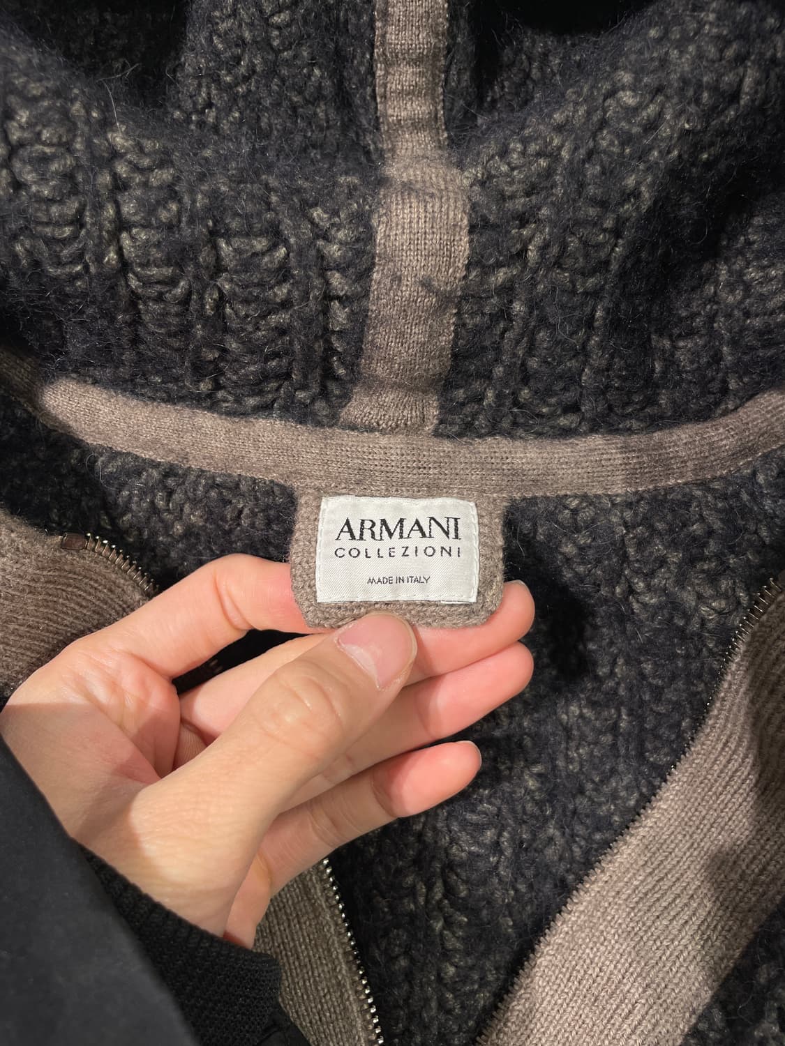 아르마니 꼴레지오니 패널 울 투 웨이 집업 크롭 자켓 상품이미지7