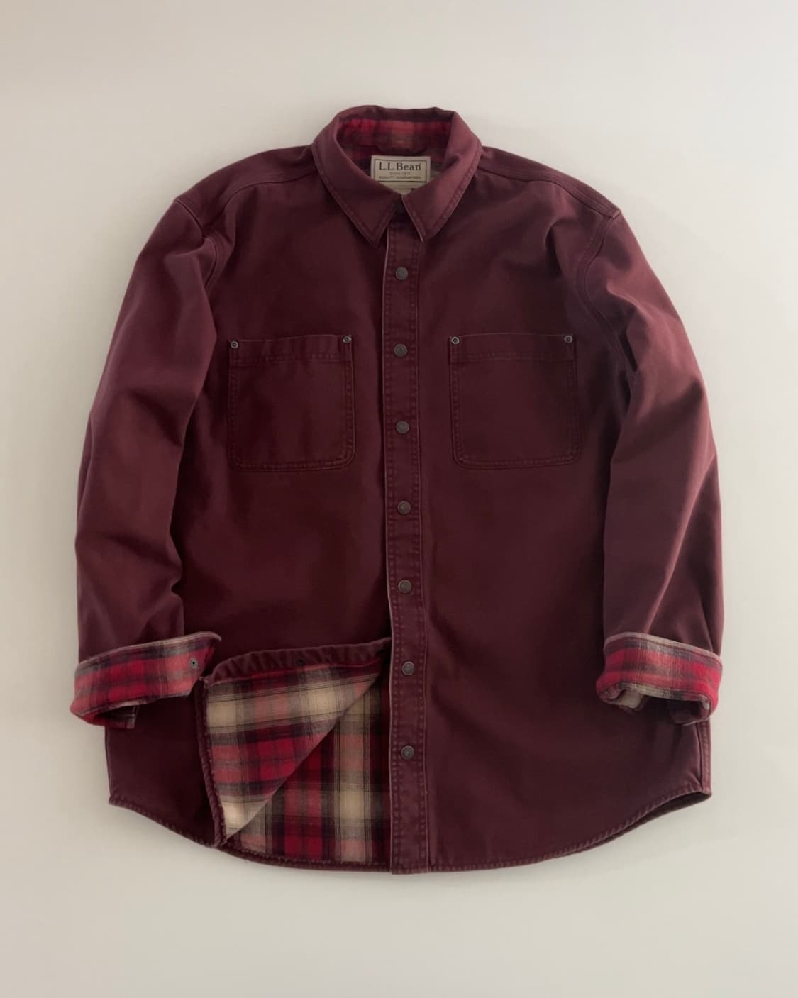 엘엘빈 버건디 워크셔츠 자켓 L 상품이미지1