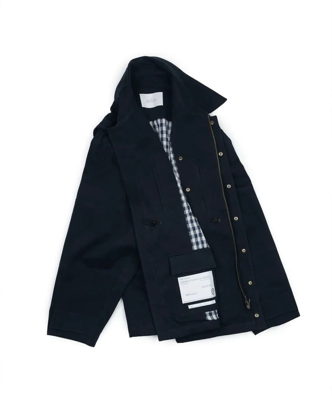 Yiyae checked work jacket 네이비 상품이미지1