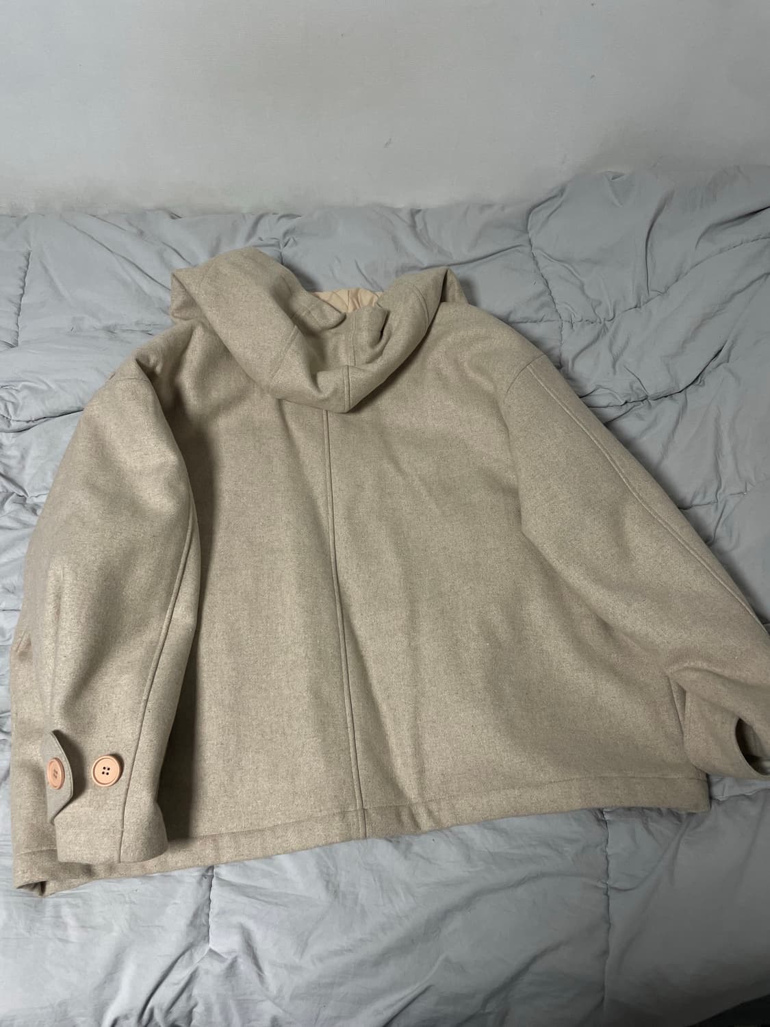 벌스데이수트 BIG SHORT DUFFLE COAT 코트 오트밀 M 상품이미지3