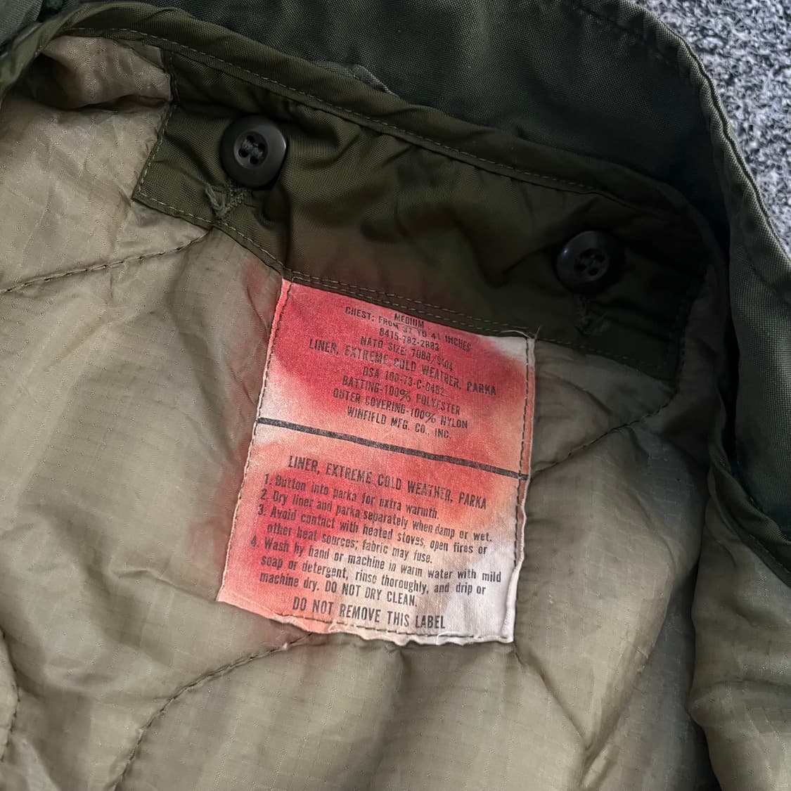 US Army 밀리터리 빈티지 오리지널 M65 개파카 필드자켓 M 상품이미지2