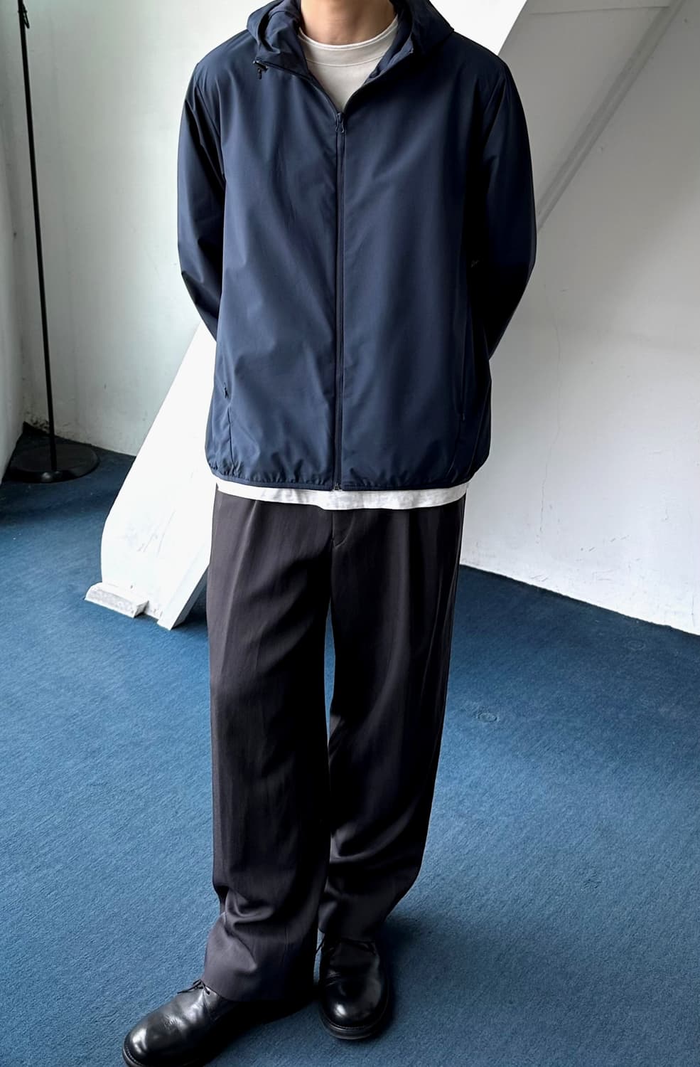 Washed poly panel design wind parka 상품이미지3