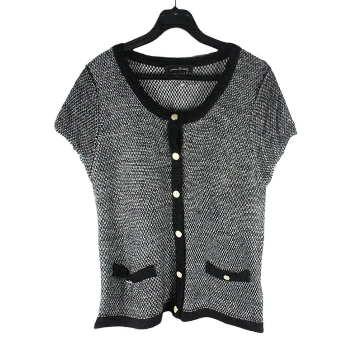 빈티지 조셉 리프코프 트위트 패턴 반팔 가디건 상품이미지1