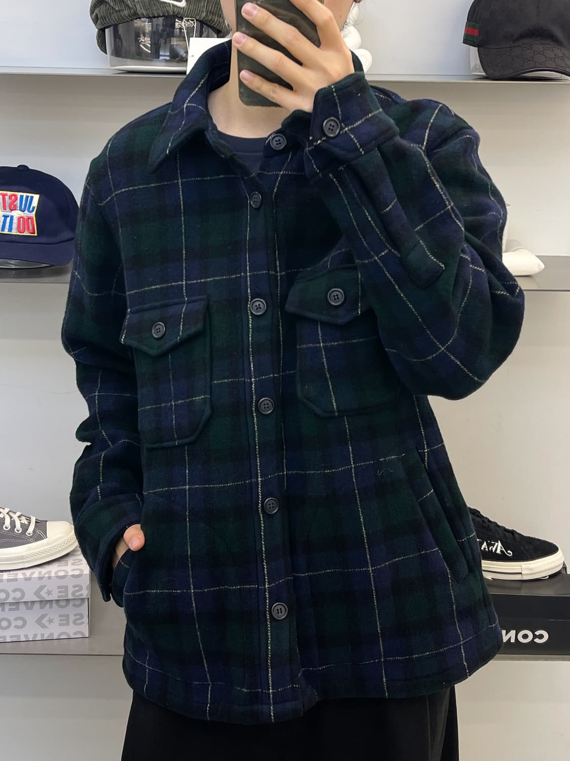 Ships 블랙와치 체크 cpo 울 자켓 상품이미지2