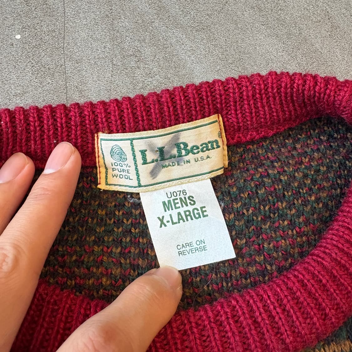 80s L.L.bean 80년대 미국 생산 엘엘빈 체크 플란넬 울 니트 상품이미지4