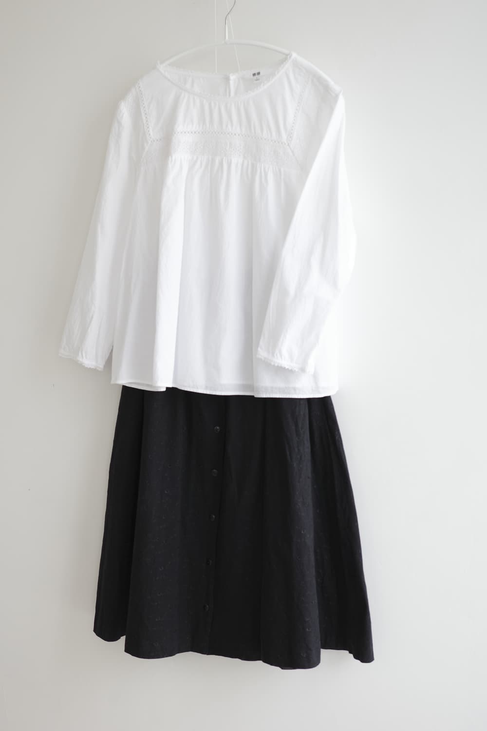 Peyton place 블랙 펀칭 레이스 롱 스커트 상품이미지8