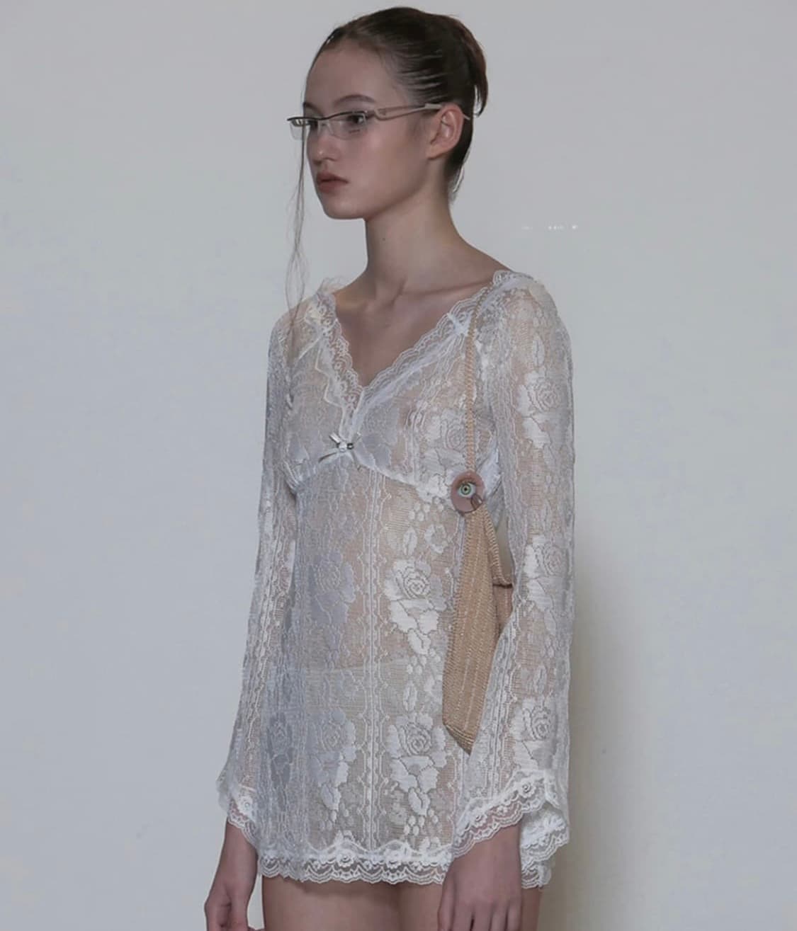 로즈 베이비돌 드레스 글로시 화이트 상품이미지2