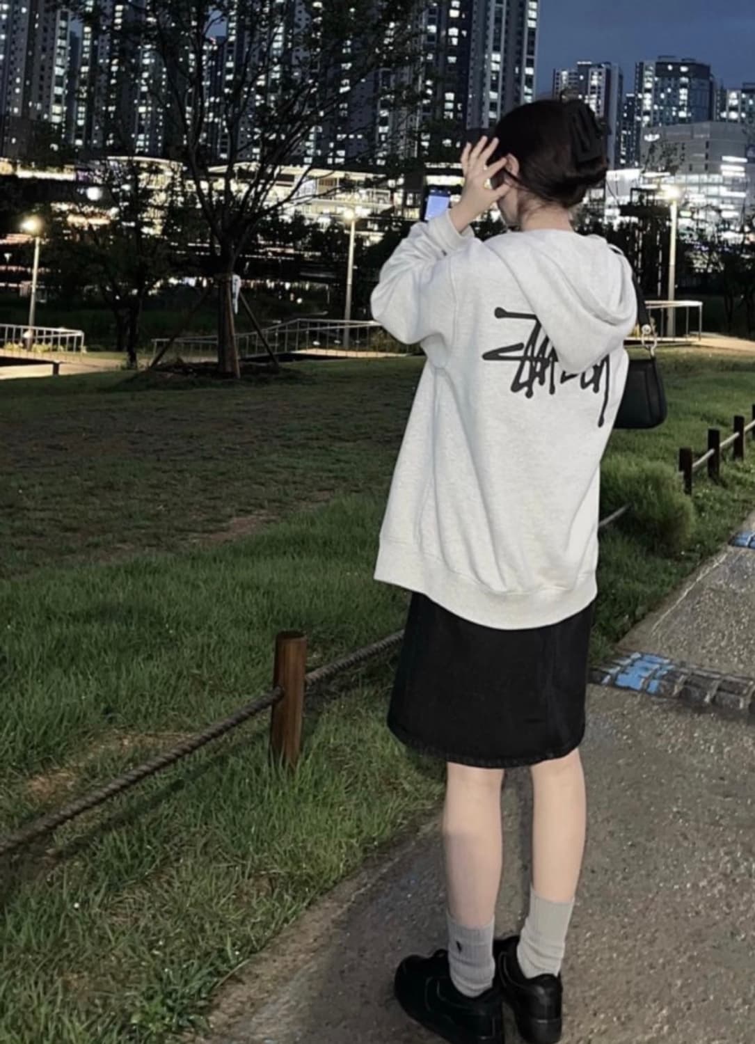 스투시 애쉬헤더 후드집업 L 상품이미지1