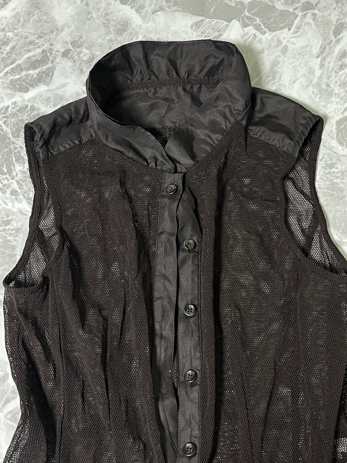 mesh higgneck sleeveless long shirts 상품이미지3