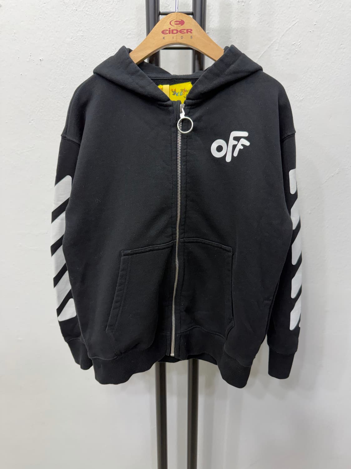 매장판정품) 오프화이트 키즈 블랙 후드집업 8y 상품이미지1