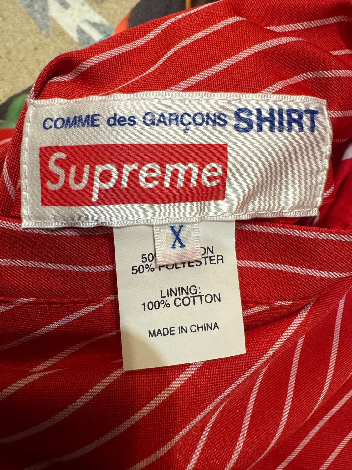 [XL] 슈프림 x 꼼데가르송 셔츠 리버시블 바시티 자켓 레드  상품이미지10