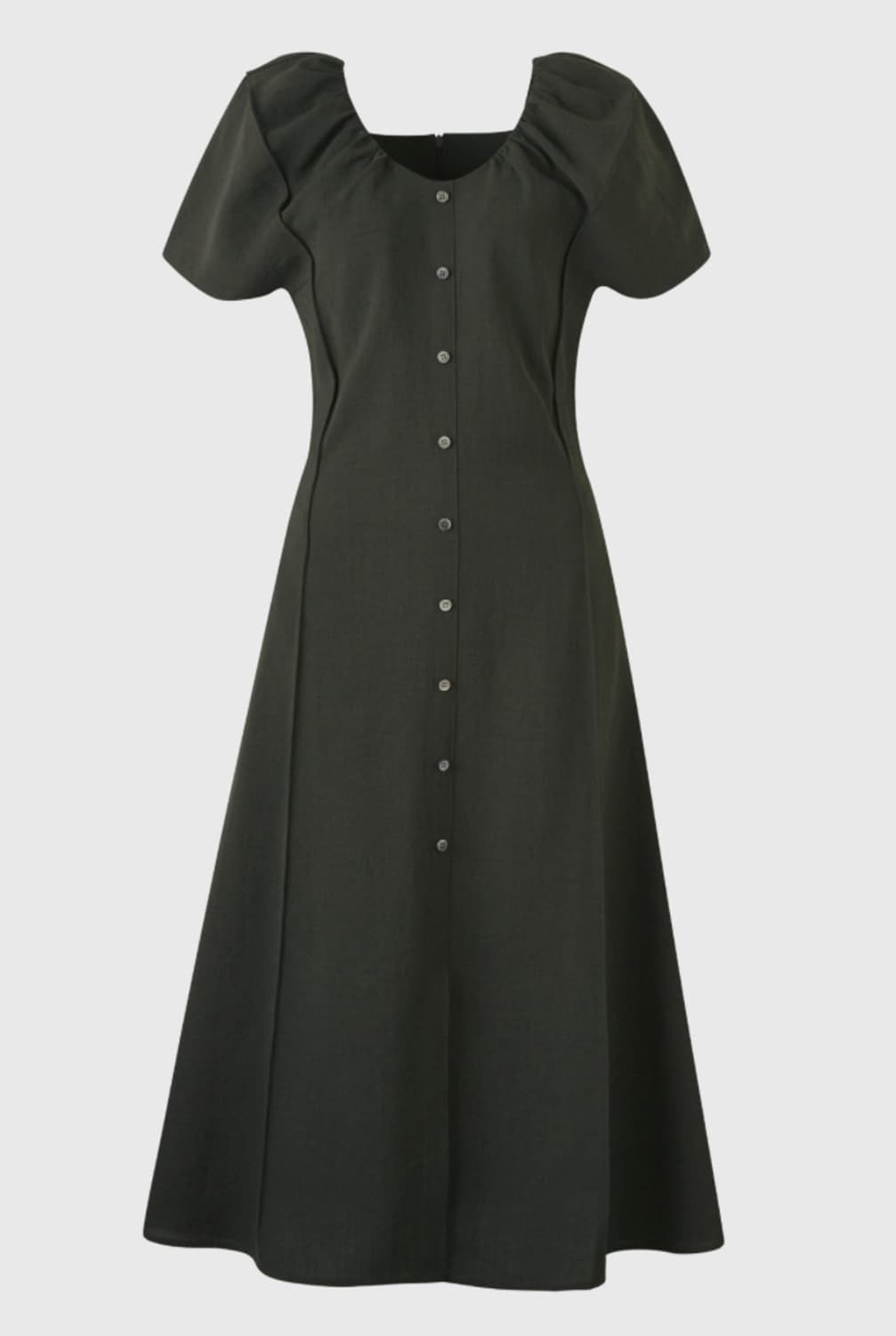 오르 싱글 버튼 핀턱 드레스  상품이미지1