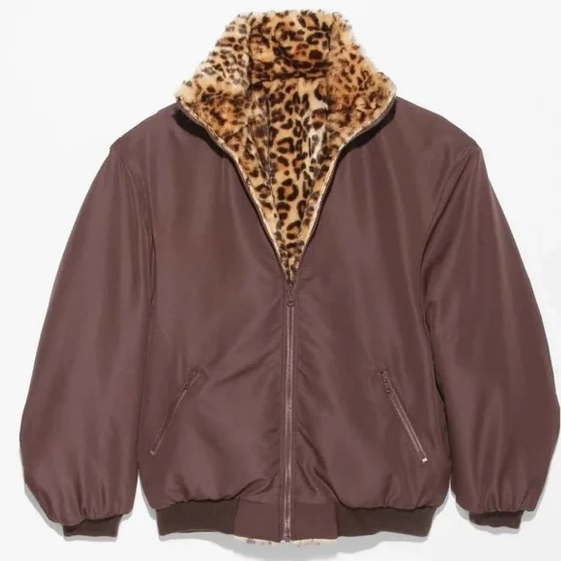 r13 레오파드 리버시블 퍼 봄버 상품이미지6