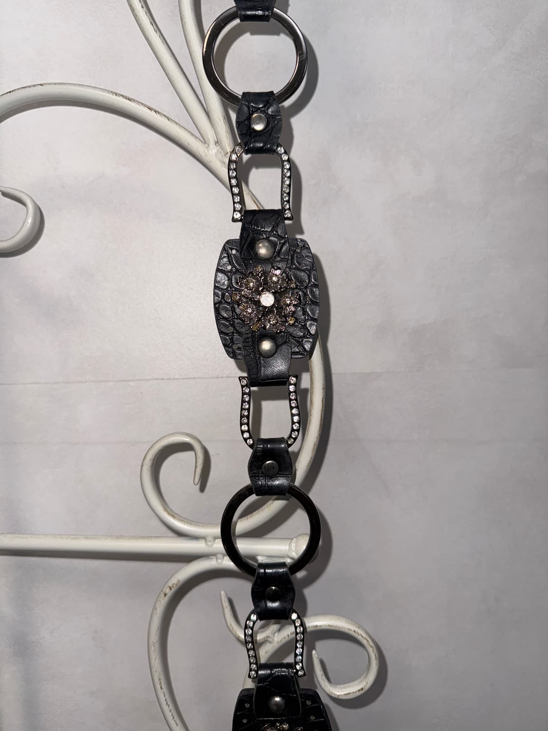 Black oriental floral cubic chain belt 상품이미지6