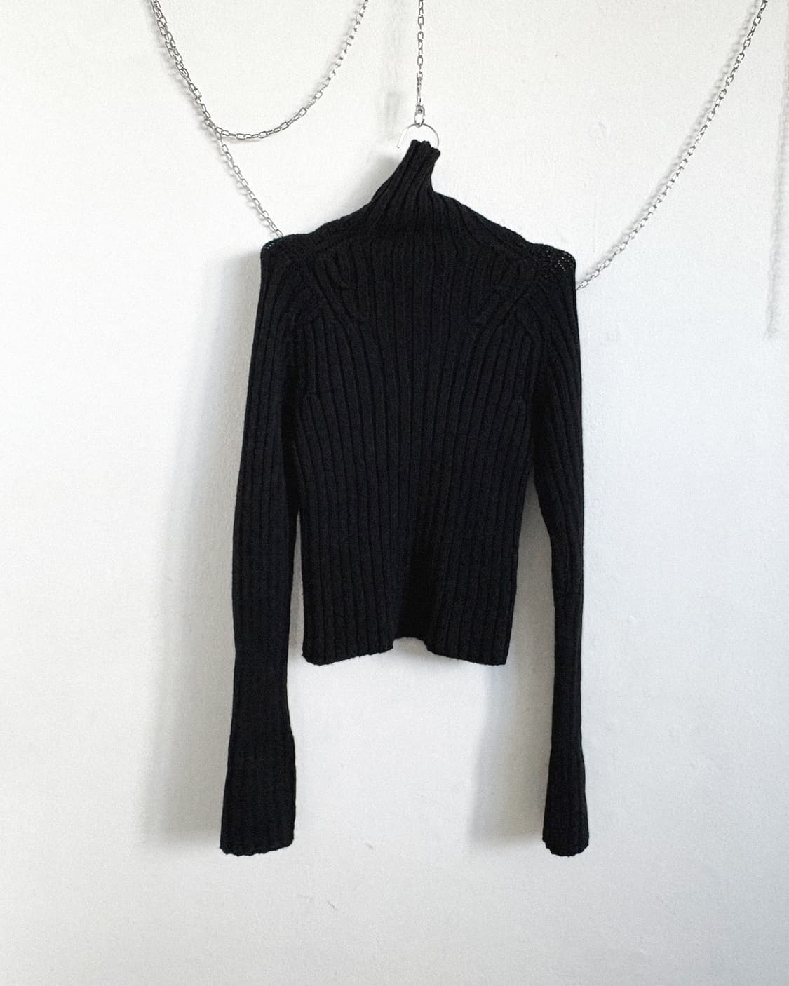 요지야마모토 라나 울 맥시슬리브 크롭 니트 상품이미지5