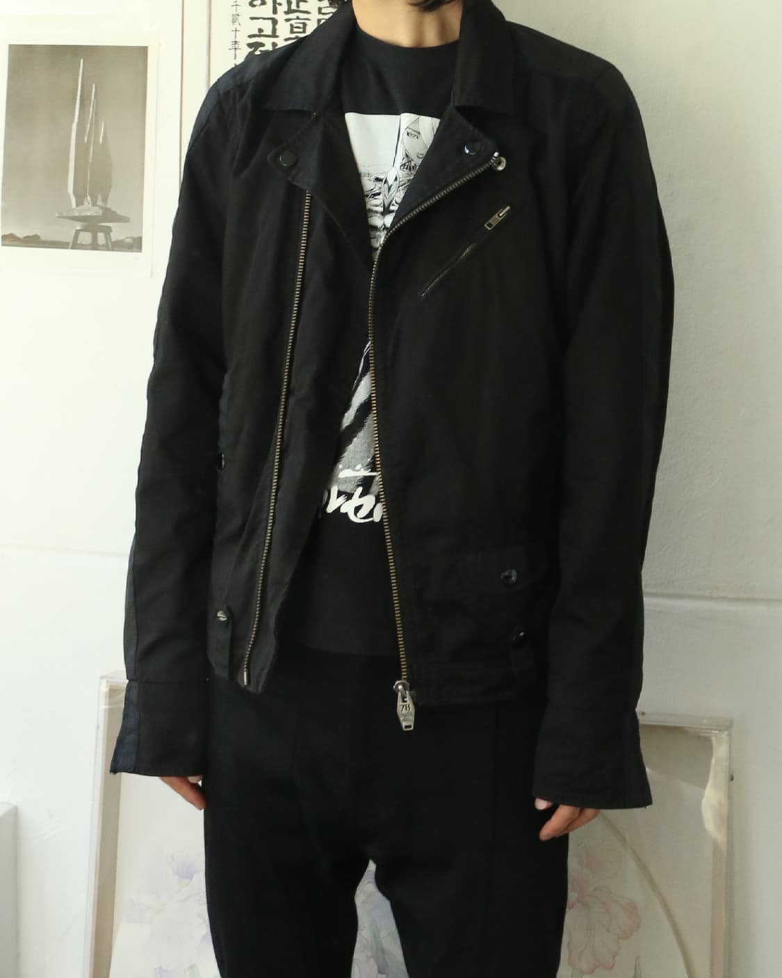 디젤 블랙 바이커 자켓 상품이미지2