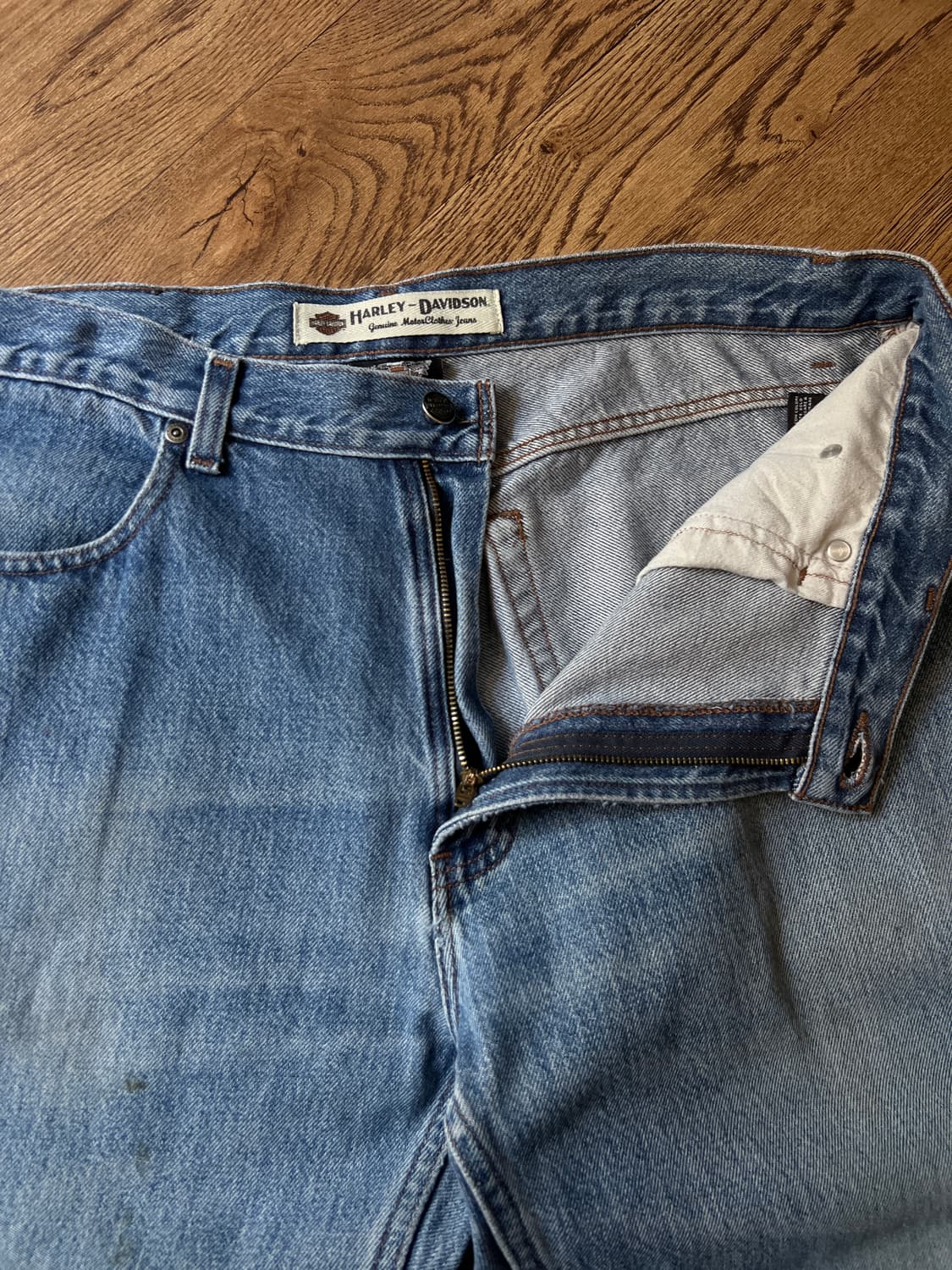 [36]할리데이비슨 빈티지 워싱 스트레이트 데님 팬츠 상품이미지3
