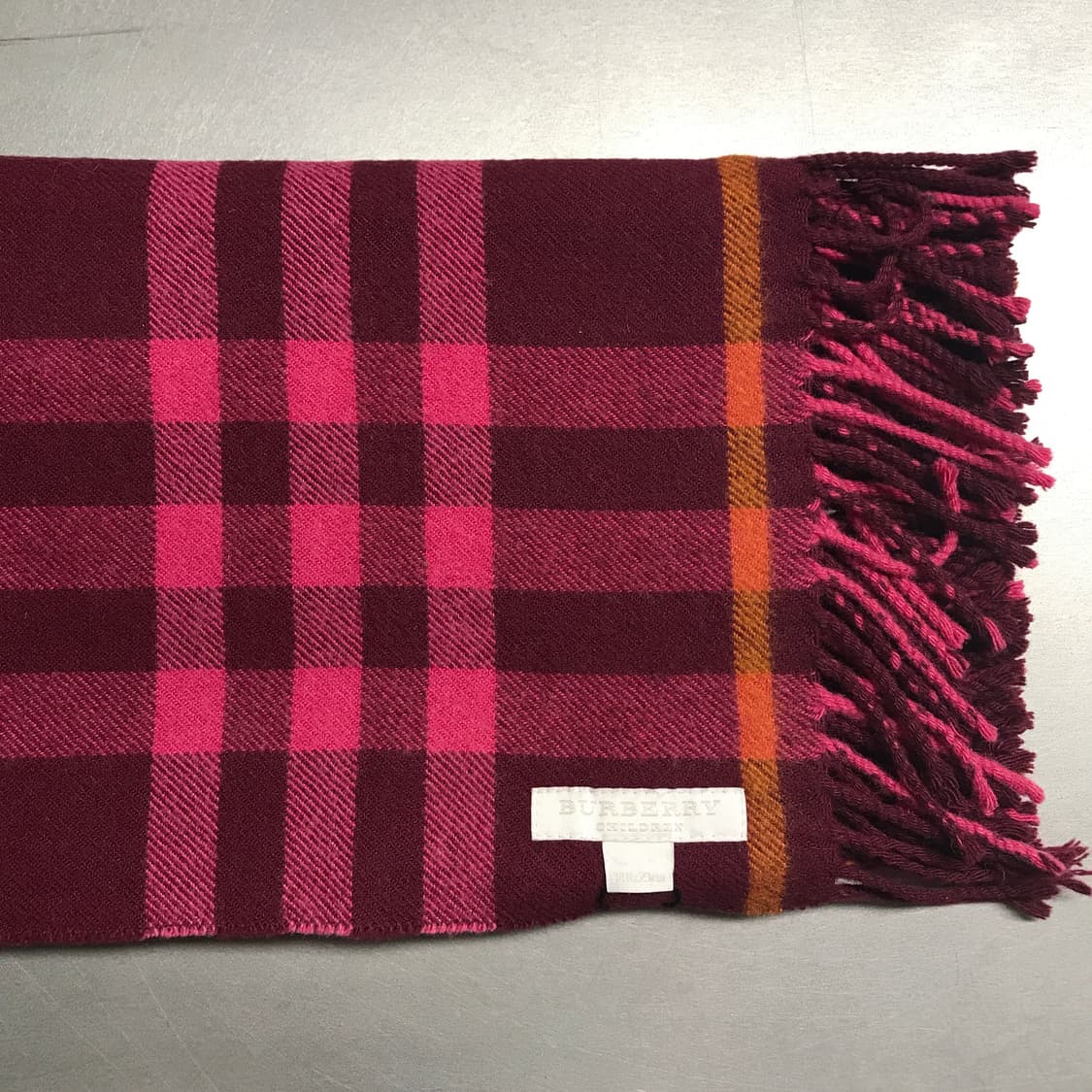 버버리 정품 캐시미어 머플러 버건디 상품이미지3