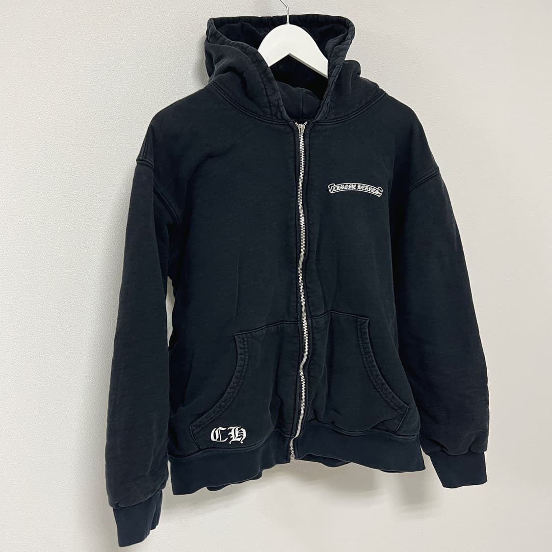 크롬하츠 플로랄 크로스 써멀 후드 집업 블랙 상품이미지2