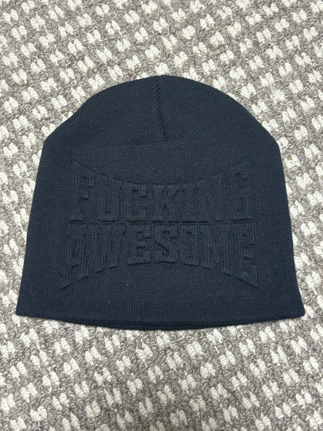 퍼킹어썸 KO Embossed Beanie 비니 BLACK 상품이미지1